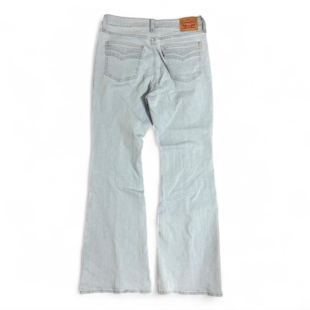 Y2K Levi's 726 High Rise Split hem Flare Lightwash Jeans Women Size 31 Denim EUC - Picture 2 of 10